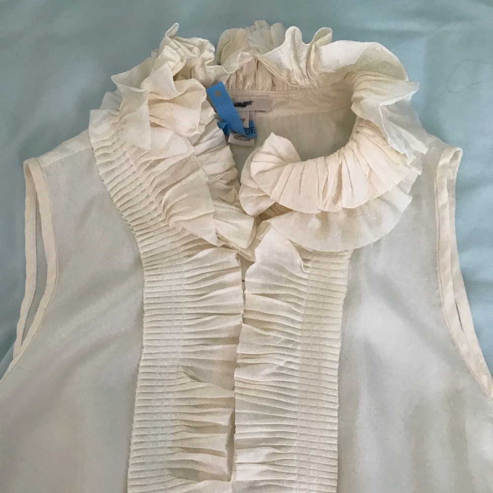 J Crew Cream Silk Blouse - Sz 12! Worn Once!